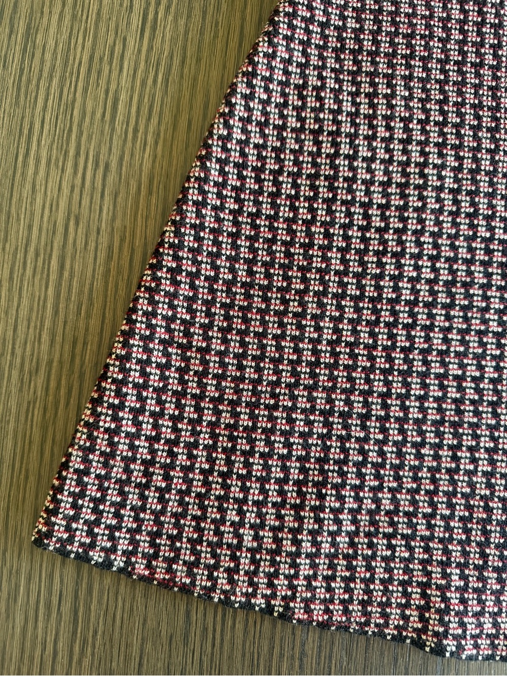 Theory Red and Black Houndstooth A-Line Mini Skirt - Picture 2 of 4